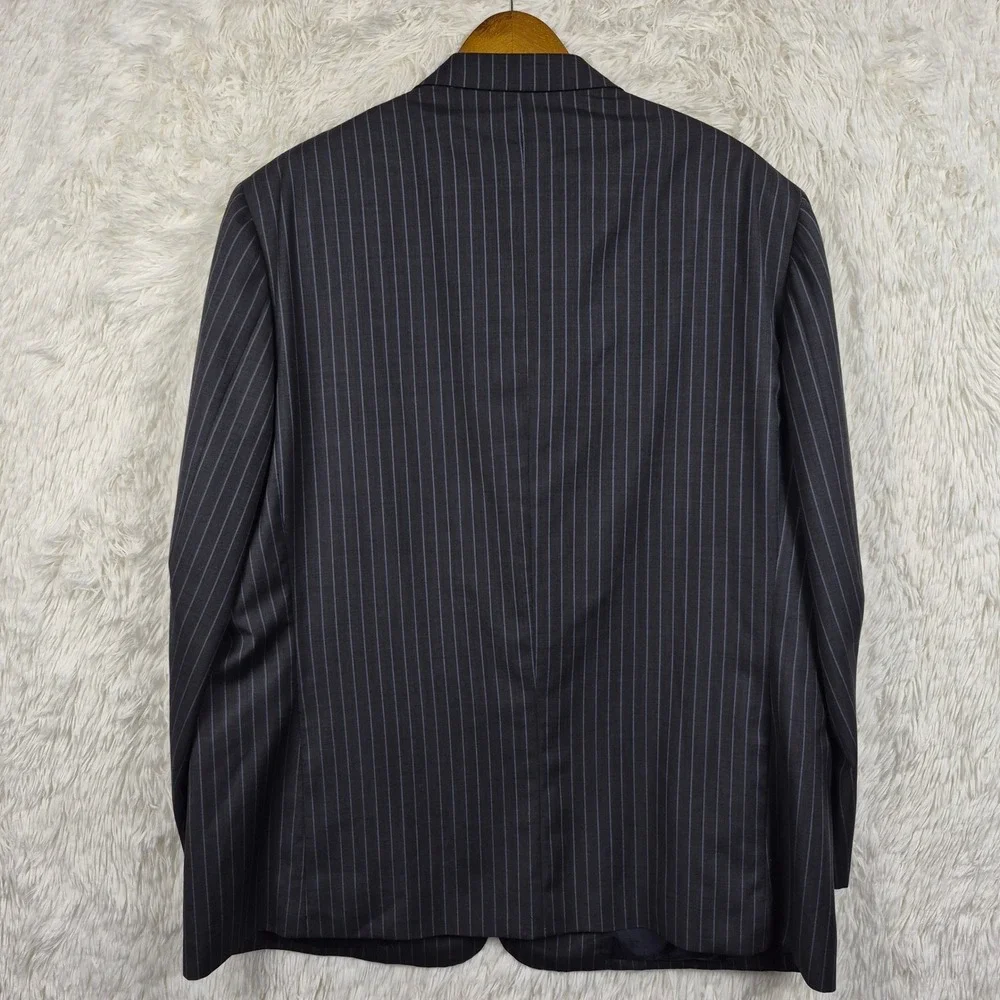 Brioni Millennio Pinstripe Wool Blazer Mens 50R Charcoal Grey Barneys Italy